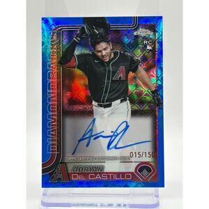 2025 Topps Chrome Logofractor Adrian Del Castillo Rookie Blue Auto 15/150 SP RC